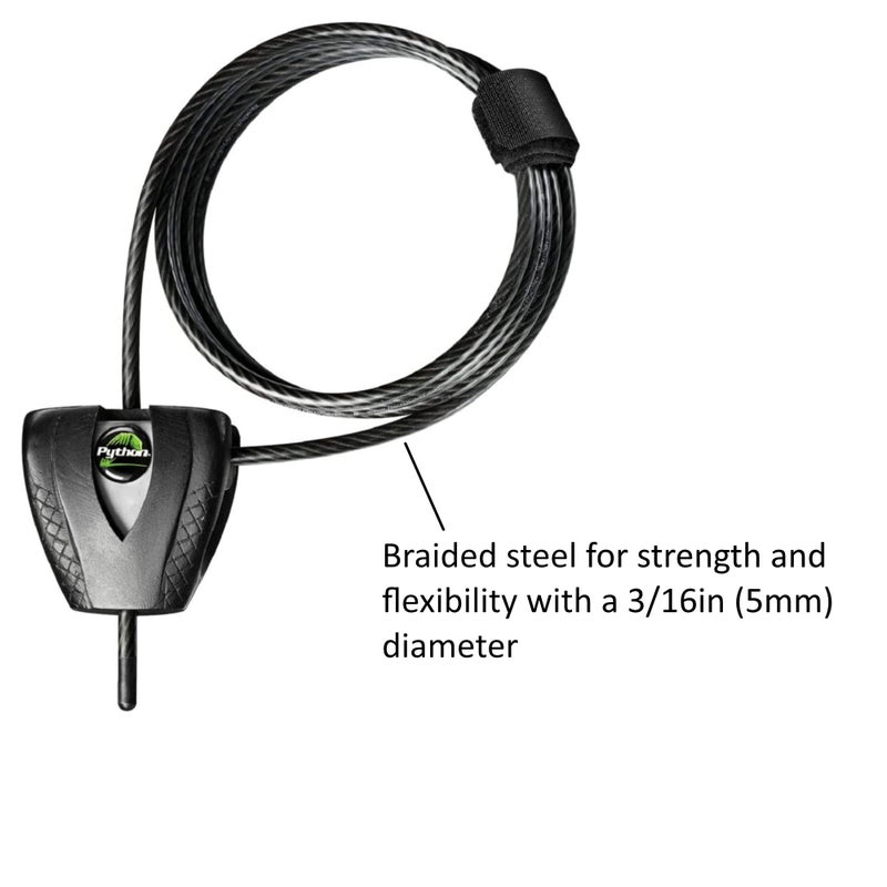 Master Lock 8417D Cable Lock, Python Adjustable Keyed Cable Lock, 6 ft. Long, 4 Pack Bundle with Keychain Light - Image 2